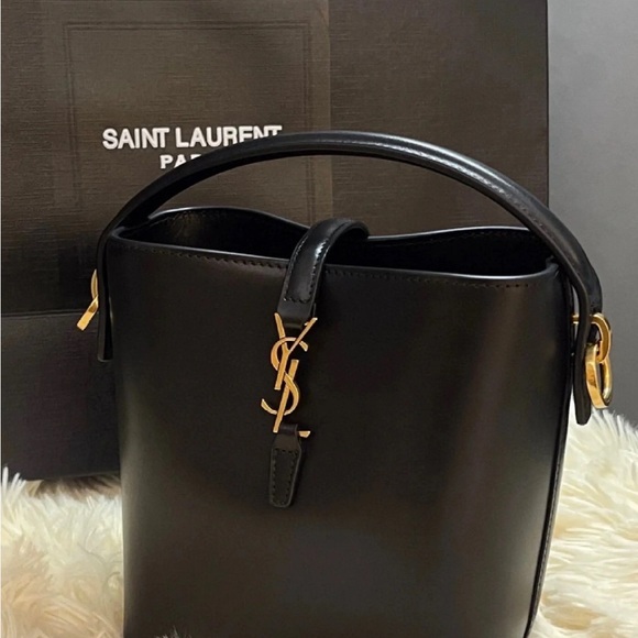 Saint Laurent Handbags - Saint Laurent Black and Gold Shoulder Bag